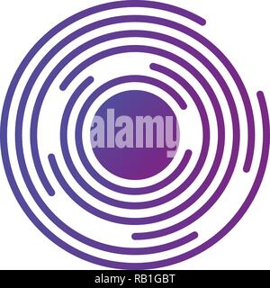 Abstract hi-tech segmented geometric circle shape, vector illustration isolated on white background Stock Vector