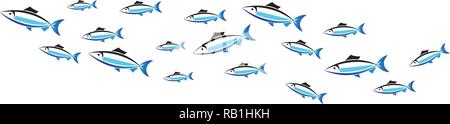 Fish logo template. Creative symbol of fishing club or online Stock Vector