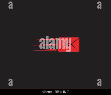 Mail Logo Fast Cloud Design Template Stock Vector