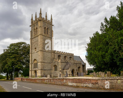 All Saints medieval, gothic church in Hawton, near Newark, Nottinghamshire, England, UK. The church is regarded as a building of outstanding architect Stock Photo