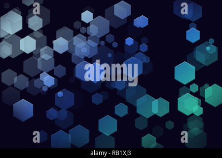 A lot of hexagons with a dark background Stock Photo