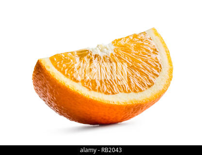 Orange slice isolated on white background - close-up. Stock Photo