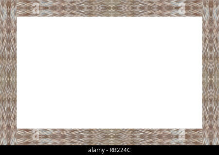wooden bamboo weave picture frame beautiful on a white Stock Photo