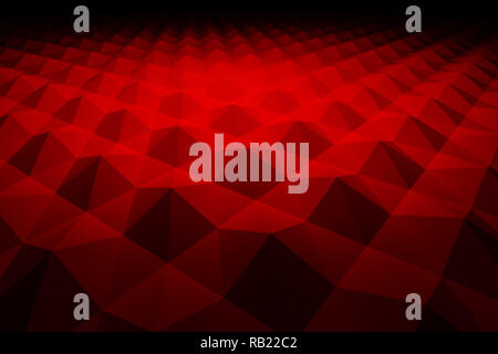 3d rendering: Abstract red  background with endless pyramid shapes Stock Photo