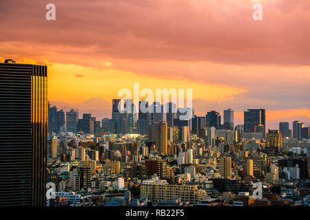 Shinjuku view and Mountain fuji in Japan Stock Photo