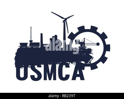 USMCA - United States Mexico Canada Agreement Stock Vector