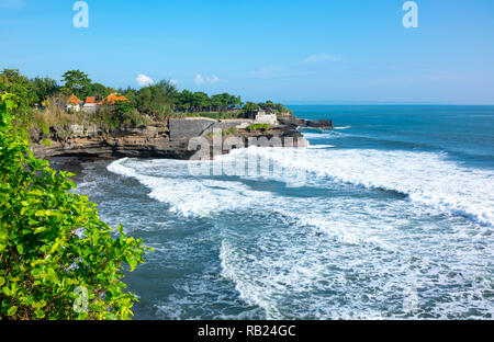 Bali, Indonesia, panoramic view of the Tanah Lot temple on the shores of the sea Stock Photo
