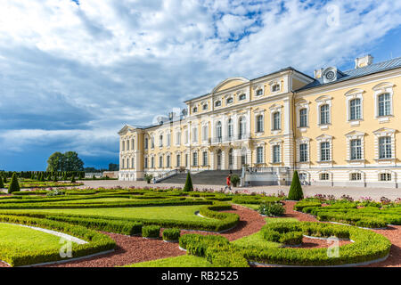 Rundāle Palace, Latvia - June 20th 2018 - The amazing Rundāle Palace with a beautiful garden, just one hour drive from the capital Riga in Latvia Stock Photo