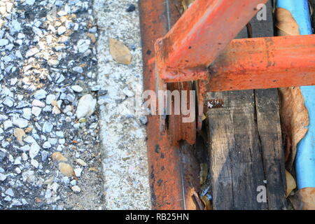 wheel steel of doors old with rusty close up Stock Photo