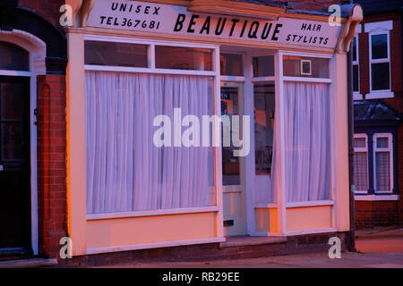 Beautique Hair Salon in Doncaster that will be transformed into the famous Arkwrights store of the popular tv series 'Still Open All Hours' Stock Photo