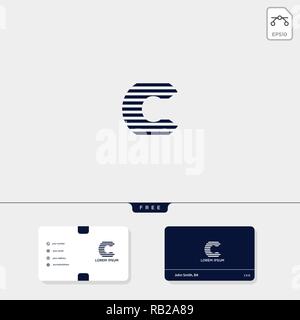 Initial C, CC creative logo template and business card design template include. vector illustration and logo inspiration Stock Vector