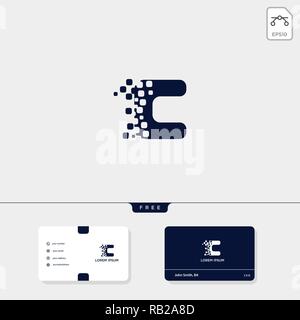 Initial C, CC creative logo template and business card design template include. vector illustration and logo inspiration Stock Vector