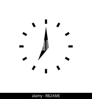 Clock icon with points in flat style. Clock arrows Stock Vector