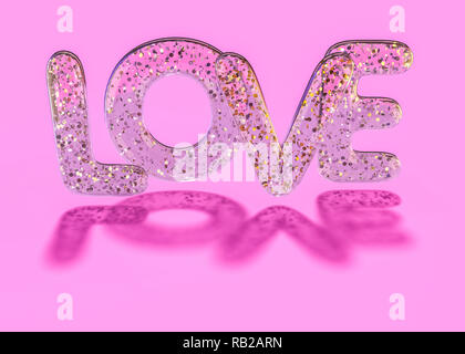 Balloon font part of full set upper case letters LOVE. 3D rendering Stock Photo