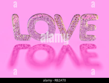 Balloon font part of full set upper case letters LOVE. 3D rendering Stock Photo