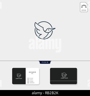 Flying Bird Outline Logo template vector illustration and logo inspiration for corporate, business card design include Stock Vector