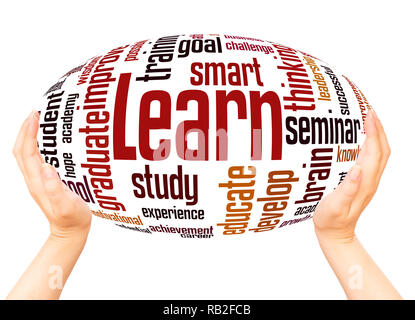 Learn word cloud hand sphere concept on white background Stock Photo ...