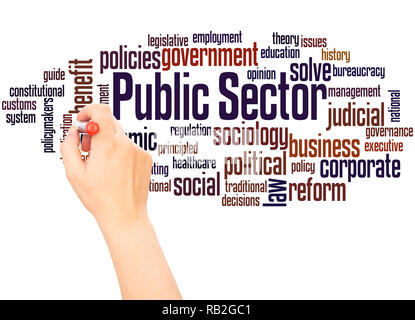 Public Sector word cloud hand writing concept on white background. Stock Photo