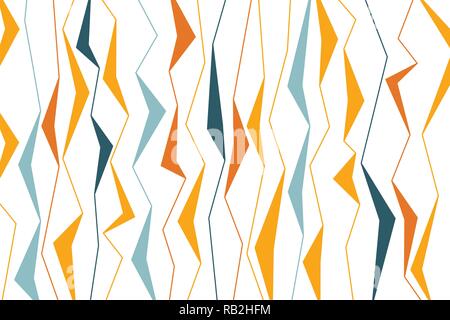Abstract background pattern made with sharp, organic geometric shapes in plant abstraction. Modern vector art. Yellow, orange and green colors on whit Stock Vector