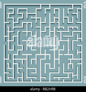 Big difficult maze labyrinth game isolated on white background Stock ...