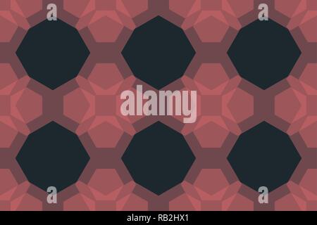 Abstract, seamless background pattern made with geometric shapes forming flower abstraction. Decorative vector art in light red color. Stock Vector