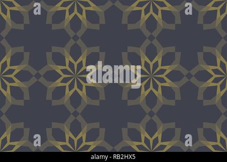 Abstract, seamless background pattern made with geometric shapes forming flower abstraction. Modern decorative vector art in light green color. Stock Vector