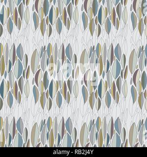 Squares of Leaves Seamless Pattern in Pastel Tones. Abstract Nature Design Stock Vector