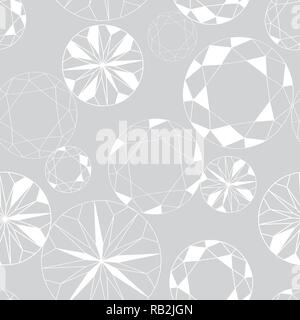 Grey and White Diamond Seamless Pattern on Grey Stock Vector