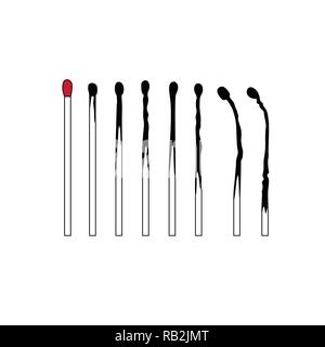Hand Drawn Matchstick Collection Stock Vector