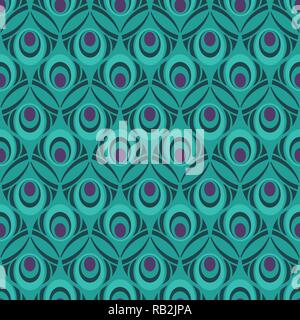 Multi Colored Peacock Feather Seamless Pattern for Giftwrap, Backdrop, Wallpaper Stock Vector