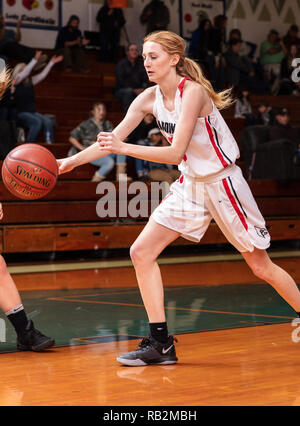 Basketball action with Arcata vs. Corning High School  in Red Bluff, California. Stock Photo