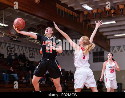 Basketball action with Arcata vs. Corning High School  in Red Bluff, California. Stock Photo