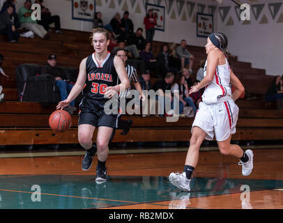 Basketball action with Arcata vs. Corning High School  in Red Bluff, California. Stock Photo