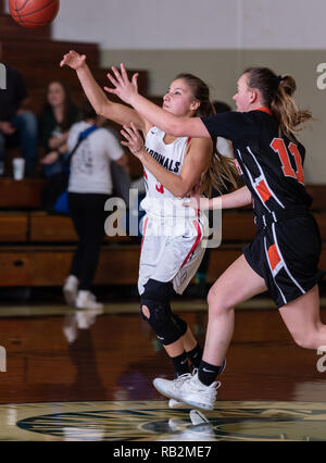 Basketball action with Arcata vs. Corning High School  in Red Bluff, California. Stock Photo