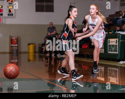 Basketball action with Arcata vs. Corning High School  in Red Bluff, California. Stock Photo