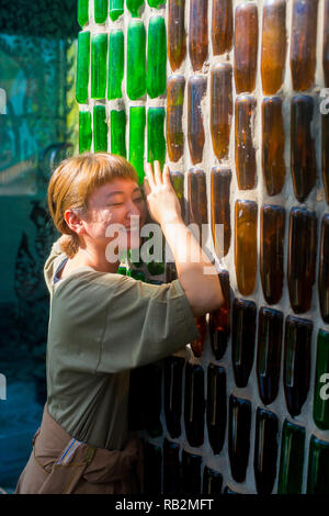 Asian female model poses for pictures in the outdoors Stock Photo