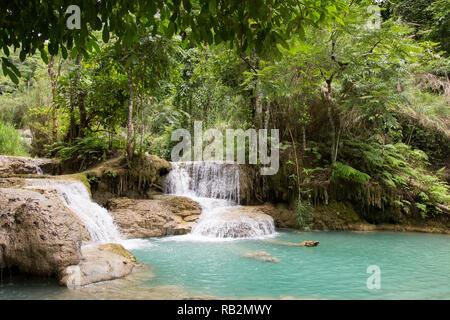 Kuang Si Waterfalls, Luang  Prabang, Laos. Stock Photo