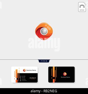 photography hexagon creative logo template,vector illustration, get free business card design template Stock Vector