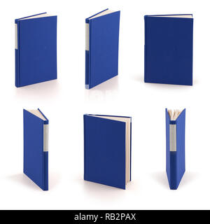 blank blue books cover with clipping path Stock Photo