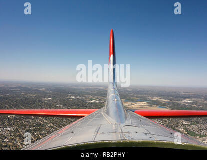 A view of the tail of a U.S. Air Force F-16 Fighting Falcon