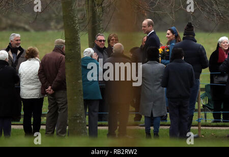 Norfolk UK. 6th Jan 2019. HM Queen Elizabeth II attends the St. Mary Magdalene Church Sunday morning service in Sandringham Norfolk on January 6 2019. Credit Paul Marriott Alamy Live News Stock Photo ...