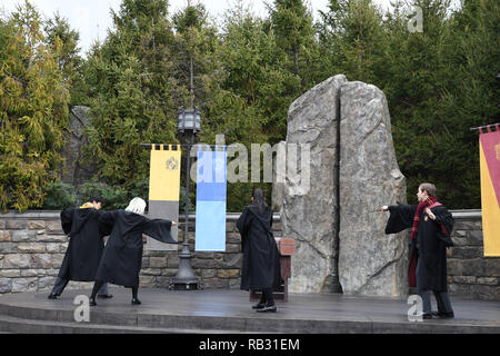 Osaka, Japan. 31st Dec, 2018. Universal Studios Japan performers at The Wizarding World of Harry Potter stage. Monday, December 31, 2018. Photo by: Ramiro Agustin Vargas Tabares Credit: Ramiro Agustin Vargas Tabares/ZUMA Wire/Alamy Live News Stock Photo