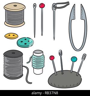 vector set of sewing accessories Stock Vector Image & Art - Alamy