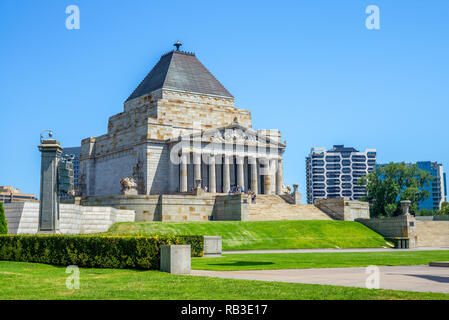 Shrine of Remembrance in Melbourne, Victoria, Australia Stock Photo