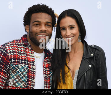 Jordan  Burroughs and Lauren Burroughs attends the 6th Annual 'Gold Meets Golden' Party Hosted by Nicole Kidman and Nadia Comaneci at The House On Sunset in Hollywood on January 5, 2019. Stock Photo