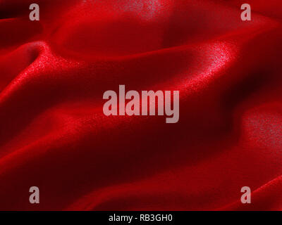 shiny wave red fabric background Stock Photo