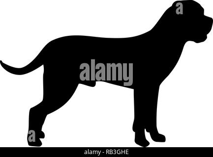 Cane Corso Silhouette Real In Black Stock Photo 230683816