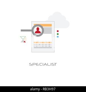 headhunting curriculum vitae business candidate vacancy search specialist resume concept flat style isolated Stock Vector