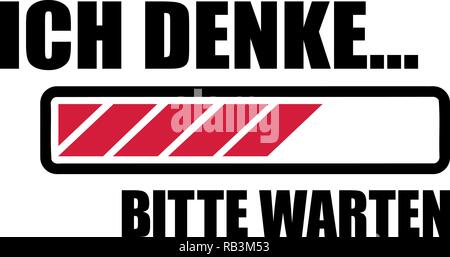 I am thinking, please wait loading bar german Stock Vector
