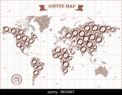 Coffee break. Coffee time. Coffee beans. Turkish coffee Wind rose Stock Vector